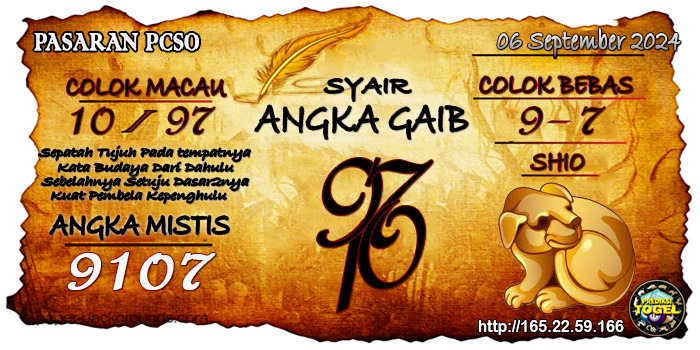 Prediksi Togel Pcso Jumat 06 September 2024