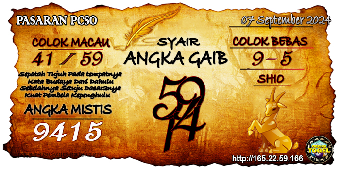 Prediksi Togel Pcso Sabtu 07 September 2024