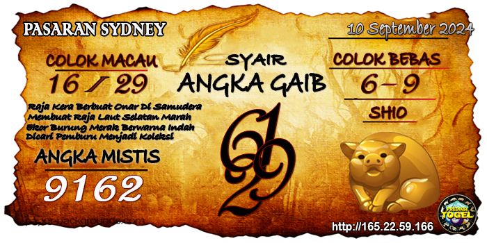 Prediksi Togel Sydney Selasa 10 September 2024