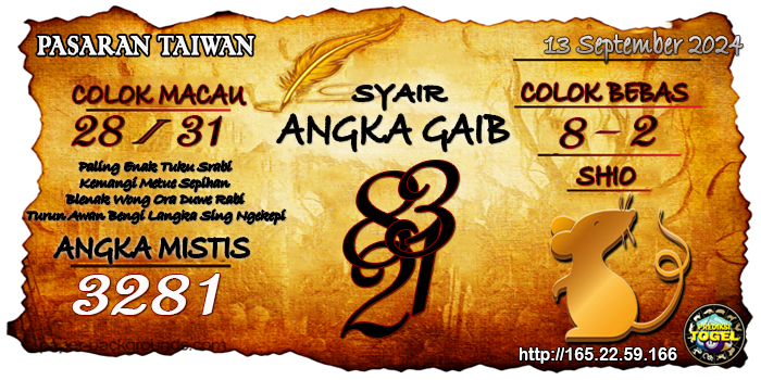 Prediksi Togel Taiwan Jumat 13 September 2024