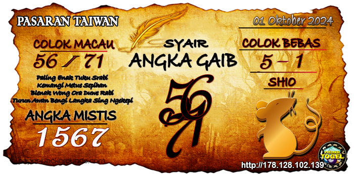 Prediksi Togel Taiwan Selasa 01 Oktober 2024