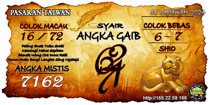 Prediksi Togel Taiwan Kamis 05 September 2024