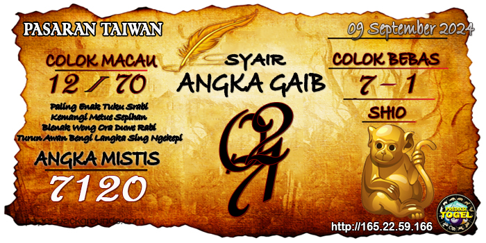 Prediksi Togel Taiwan Senin 09 September 2024