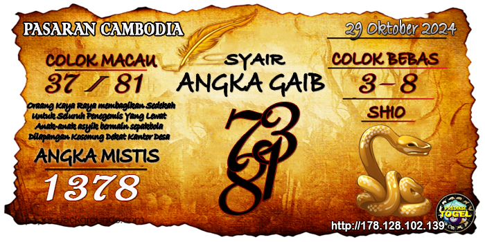 Prediksi Togel Cambodia Selasa 29 Oktober 2024