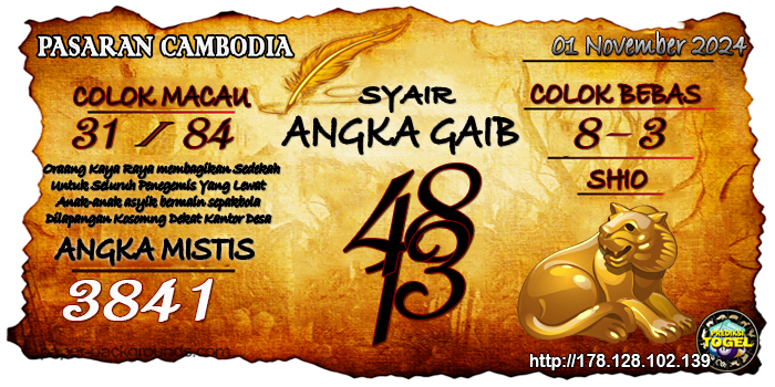 Prediksi Togel Cambodia Jumat 01 November 2024