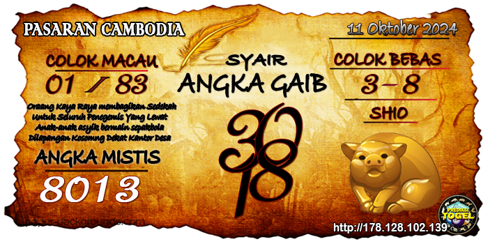 Prediksi Togel Cambodia Jumat 11 Oktober 2024