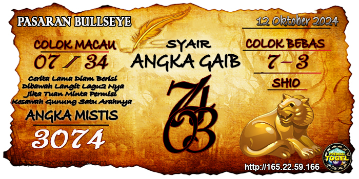 Prediksi Togel Bullseye Sabtu 12 Oktober 2024