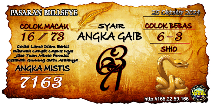 Prediksi Togel Bullseye Jumat 25 Oktober 2024