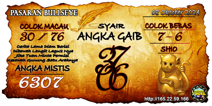 Prediksi Togel Bullseye Selasa 08 Oktober 2024