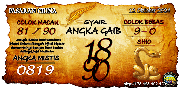 Prediksi Togel China Sabtu 12 Oktober 2024