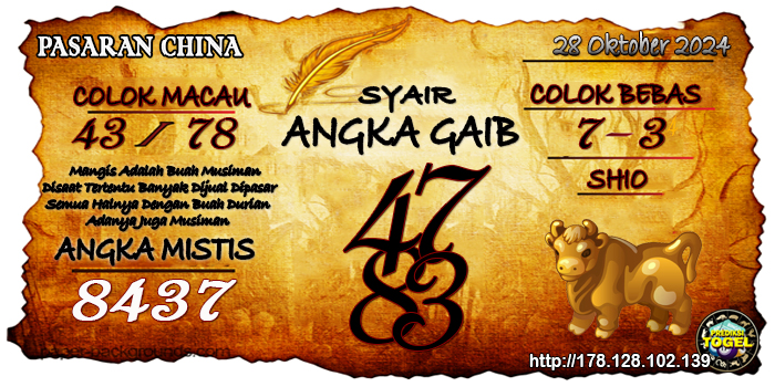 Prediksi Togel China Senin 28 Oktober 2024