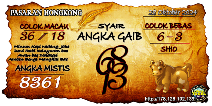 Prediksi Togel Hongkong Senin 28 Oktober 2024