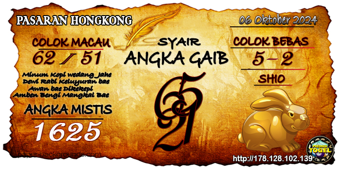 Prediksi Togel Hongkong Minggu 06 Oktober 2024