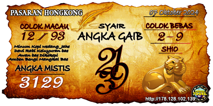 Prediksi Togel Hongkong Senin 07 Oktober 2024