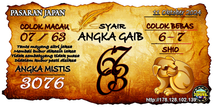 Prediksi Togel Japan Jumat 11 Oktober 2024