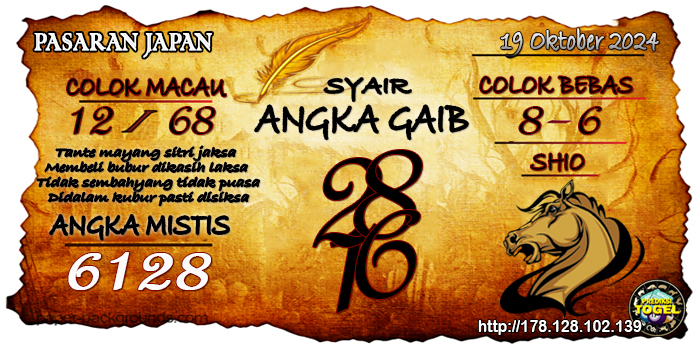 Prediksi Togel Japan Sabtu 19 Oktober 2024