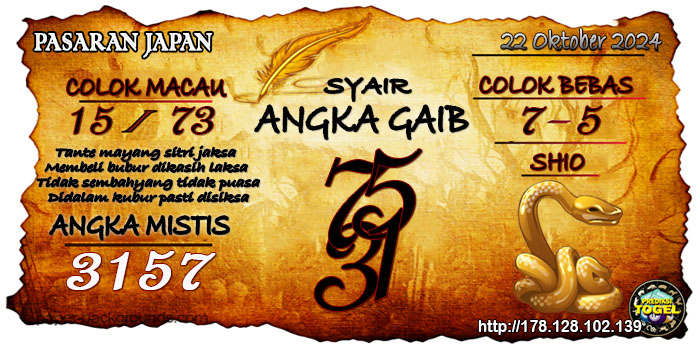 Prediksi Togel Japan Selasa 22 Oktober 2024