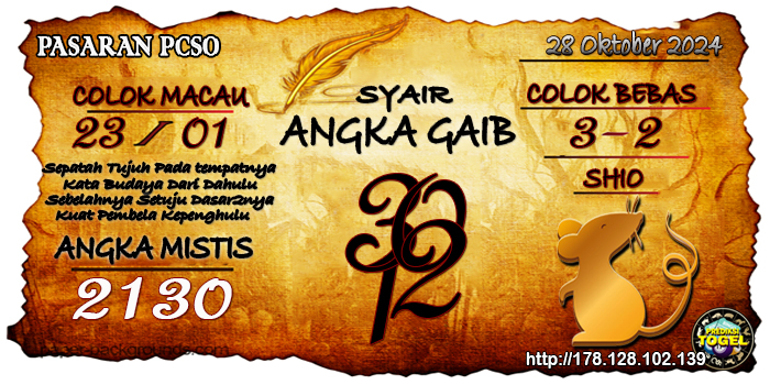 Prediksi Togel Pcso Senin 28 Oktober 2024