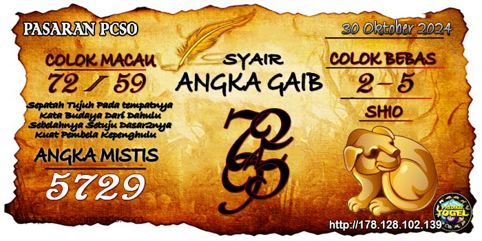 Prediksi Togel Pcso Rabu 30 Oktober 2024