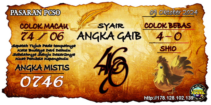 Prediksi Togel Pcso Rabu 09 Oktober 2024