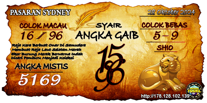 Prediksi Togel Sydney Senin 28 Oktober 2024