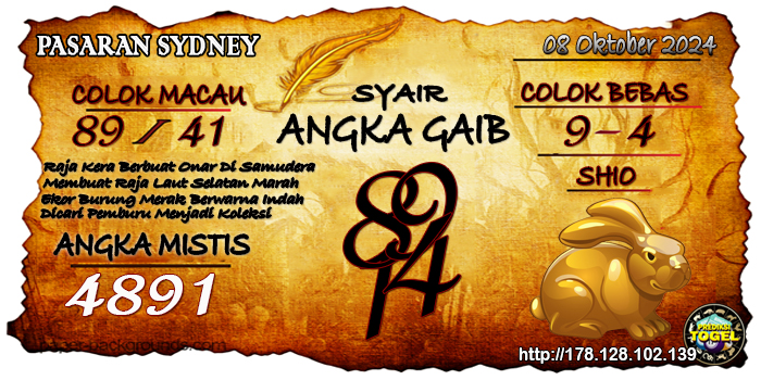 Prediksi Togel Sydney Selasa 08 Oktober 2024