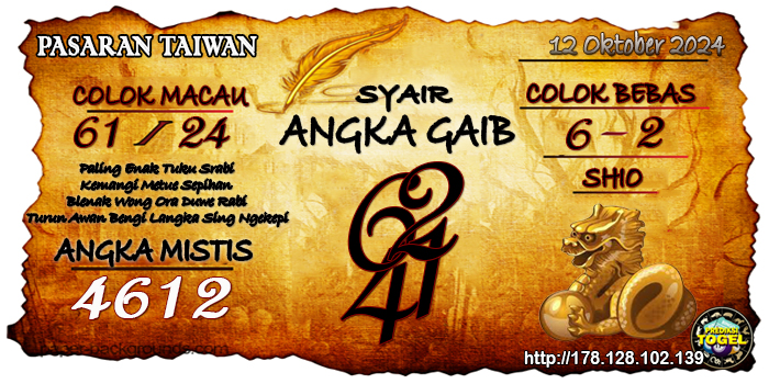 Prediksi Togel Taiwan Sabtu 12 Oktober 2024