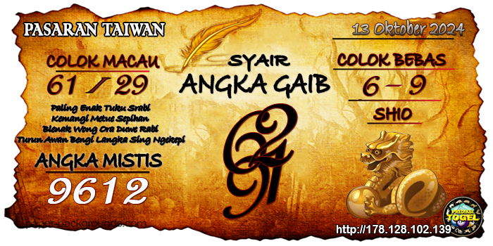 Prediksi Togel Taiwan Minggu 13 Oktober 2024