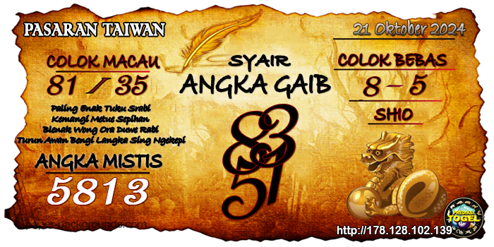 Prediksi Togel Taiwan Senin 21 Oktober 2024