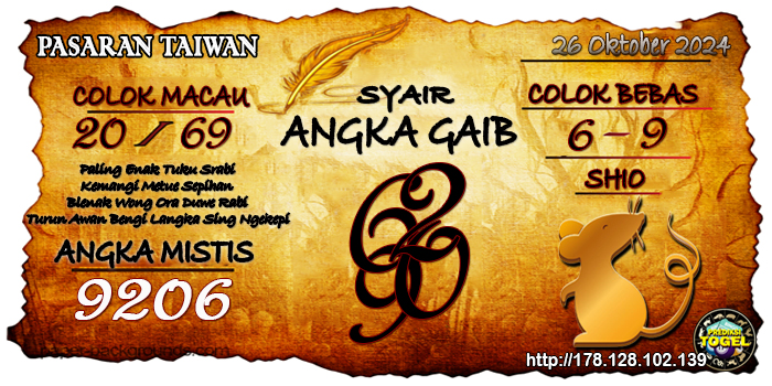 Prediksi Togel Taiwan Sabtu 26 Oktober 2024