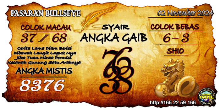 Prediksi Togel Bullseye Sabtu 02 November 2024