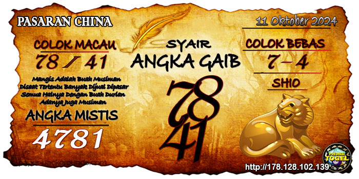 Prediksi Togel China Senin 11 November 2024