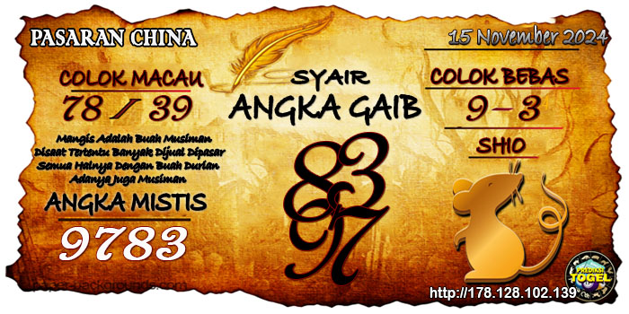 Prediksi Togel China Jumat 15 November 2024