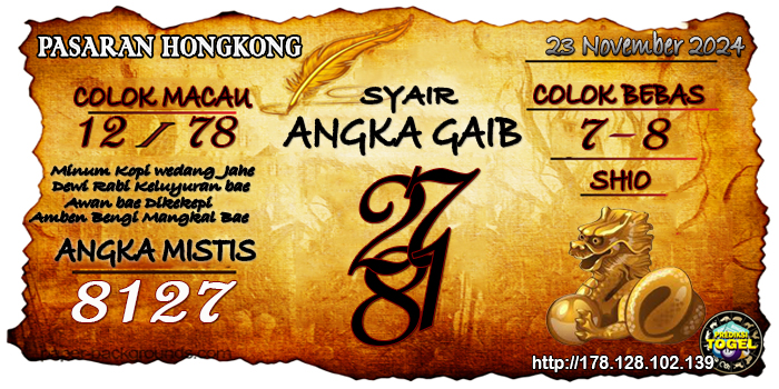 Prediksi Togel Hongkong Sabtu 23 November 2024