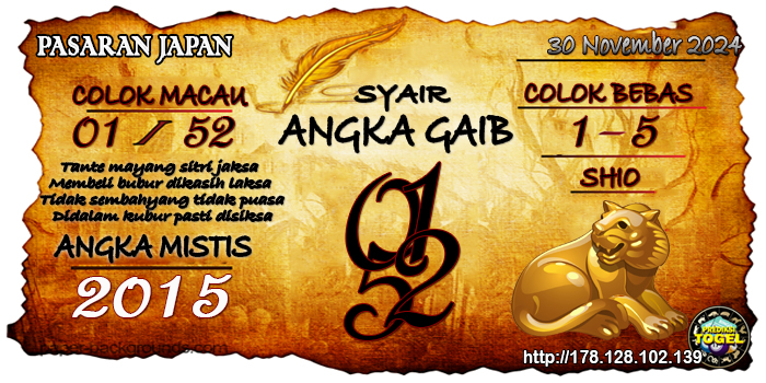 Prediksi Togel Japan Sabtu 30 November 2024