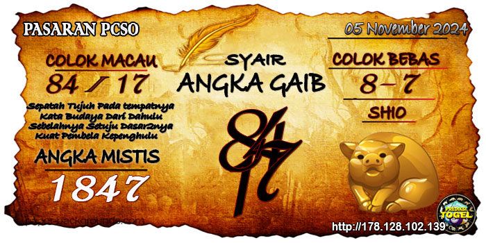 Prediksi Togel Pcso Selasa 05 November 2024