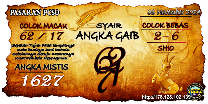 Prediksi Togel Pcso Rabu 06 November 2024