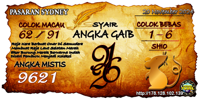 Prediksi Togel Sydney Rabu 20 November 2024