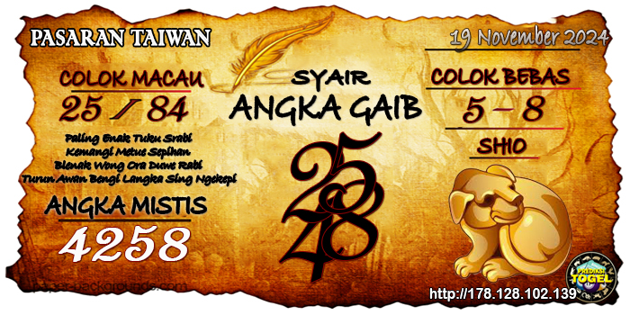 Prediksi Togel Taiwan Selasa 19 November 2024