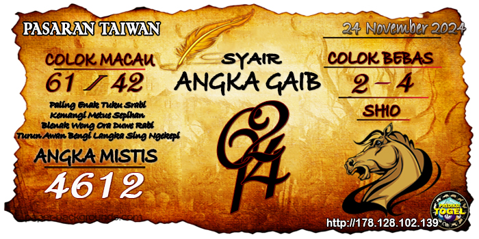 Prediksi Togel Taiwan Minggu 24 November 2024